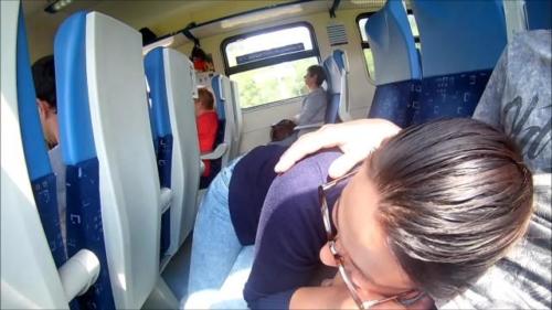 Extreme In Train: Public Blowjob And Cum In Mouth